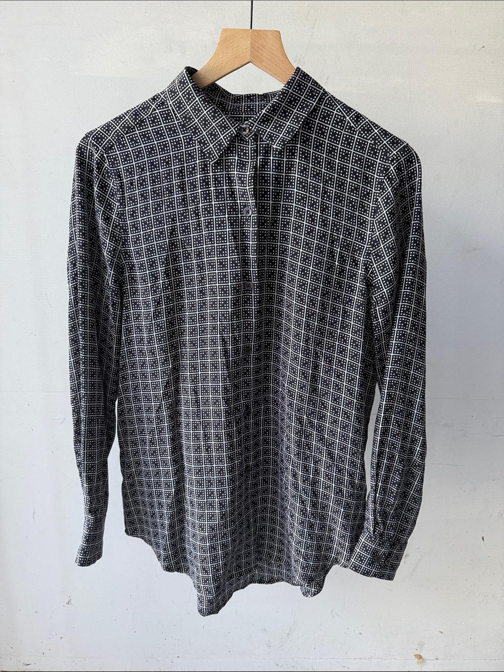Equipment Signature Button Down Shirt in Geometric Black & White Print
